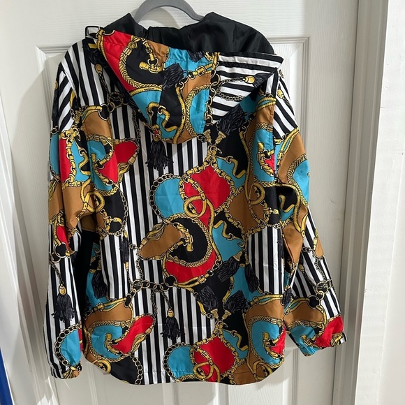 Encrypted LEGEND pullover Hoodie multicolor unisex size  L logo front & sleeve - Picture 3 of 5